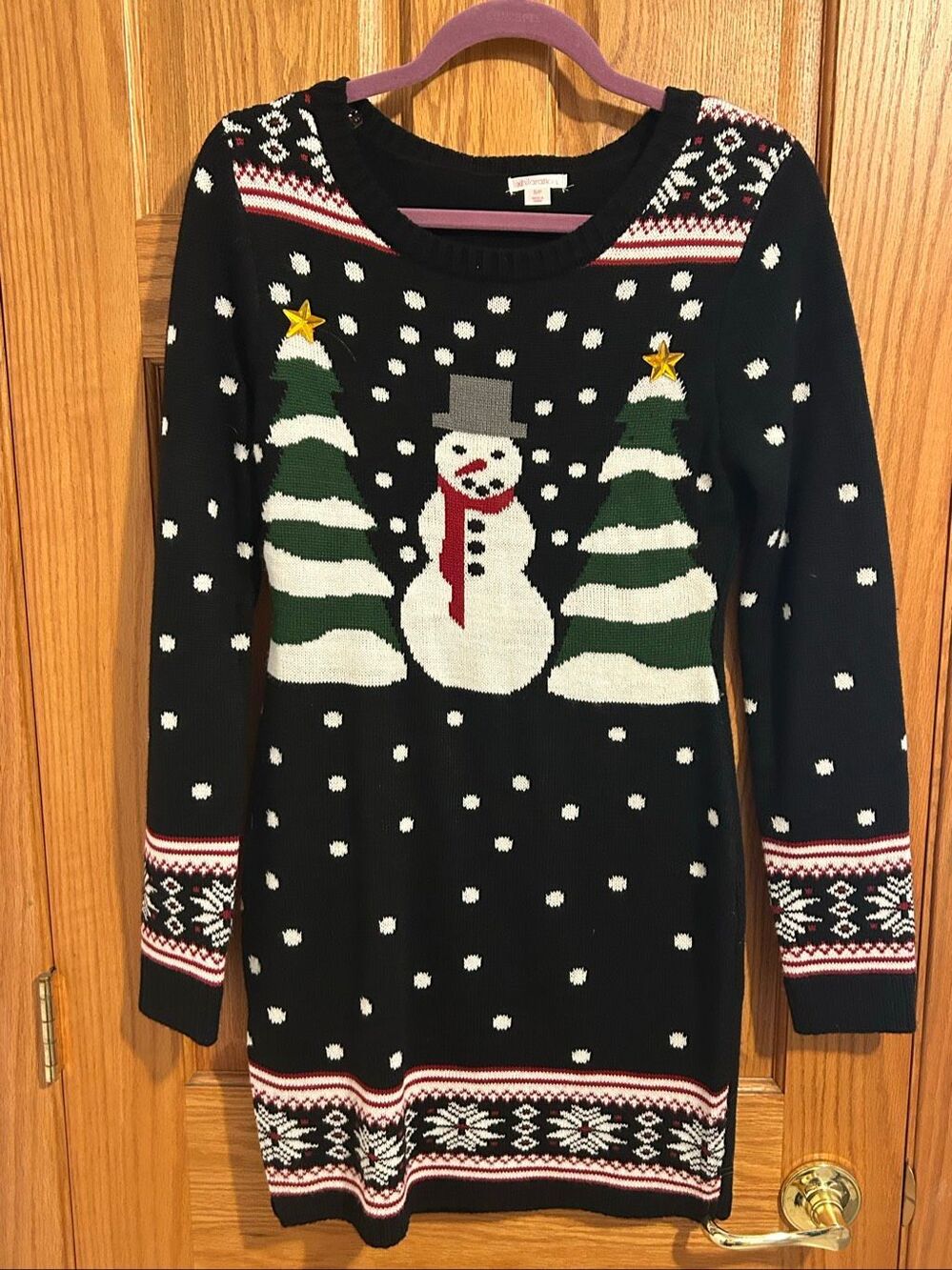 Xhilaration Snowman Ugly Christmas Holiday Sweater Dress Women's or Juniors Fit